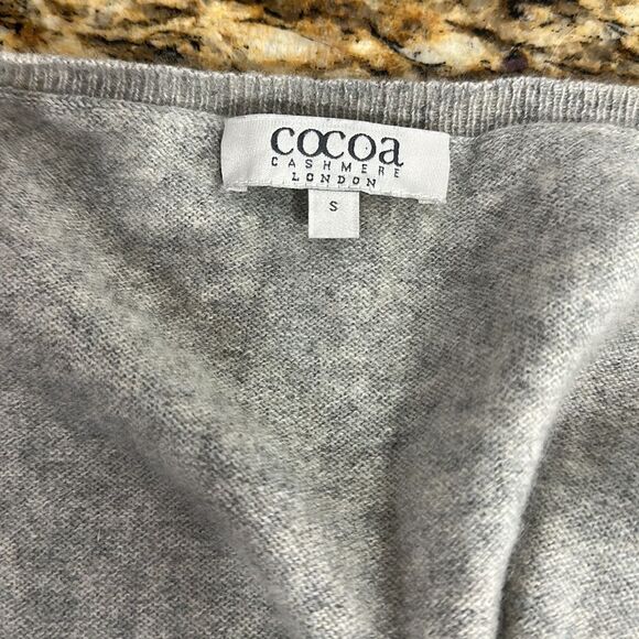 Cocoa Cashmere London V-neck Short Sleeve Pullover Sweater Size S - Picture 4 of 7